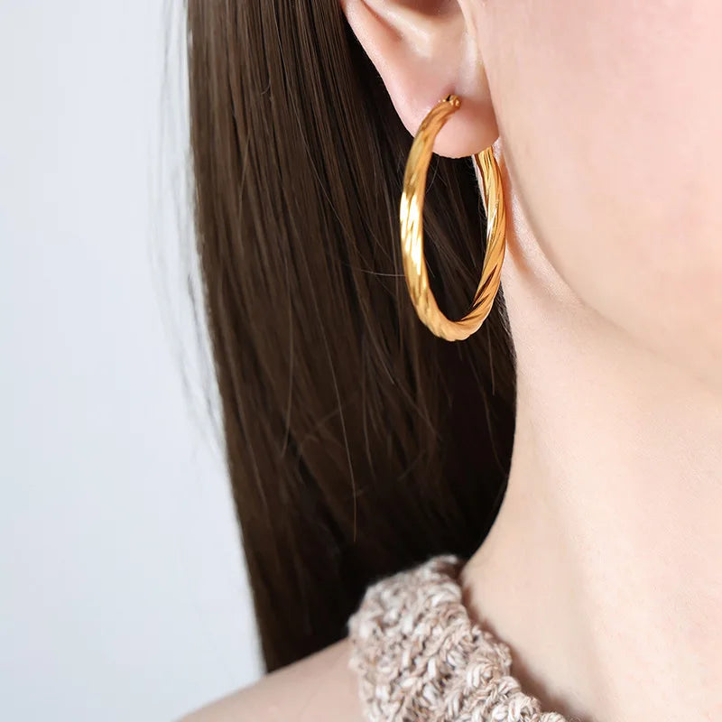 Valora Twisted Hoop Earrings