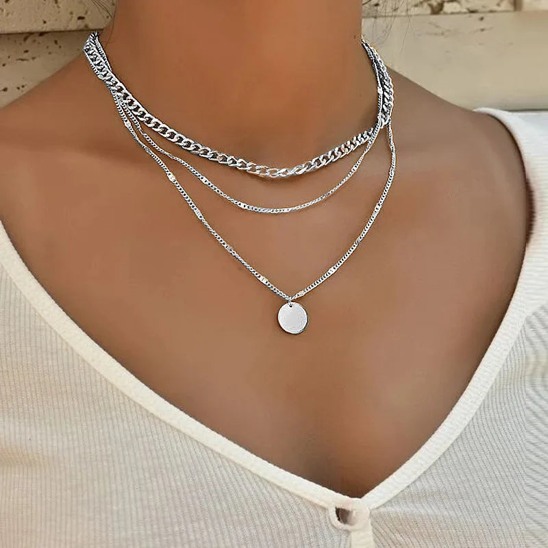 Vintage Link Chain Pendant Necklace