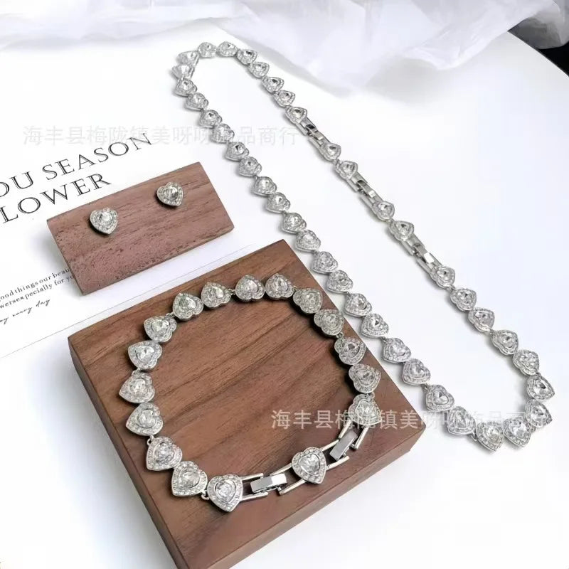 Amorette Heart Crystal Jewelry Set