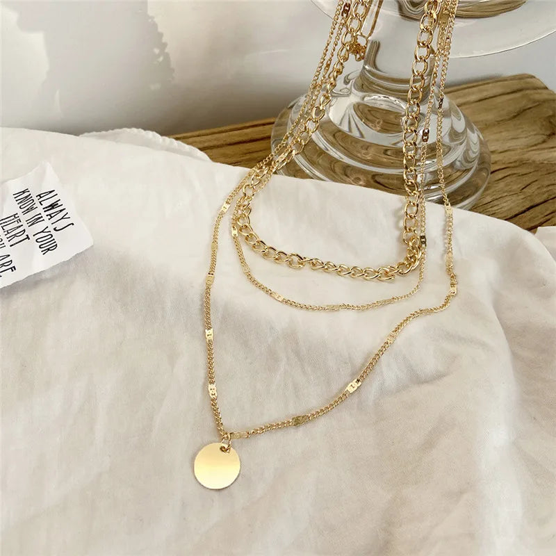 Vintage Link Chain Pendant Necklace