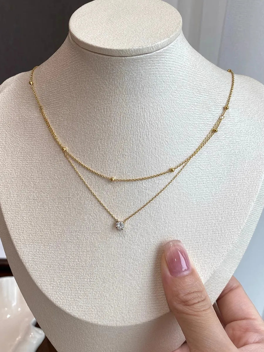 Zara Zircon Stainless Steel Choker Necklace