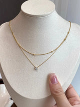 Zara Zircon Stainless Steel Choker Necklace