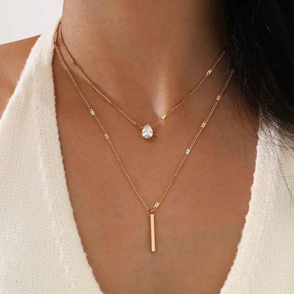Vintage Link Chain Pendant Necklace