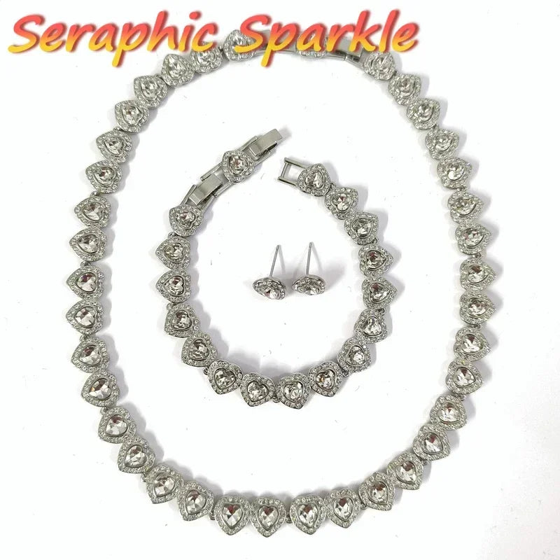 Amorette Heart Crystal Jewelry Set