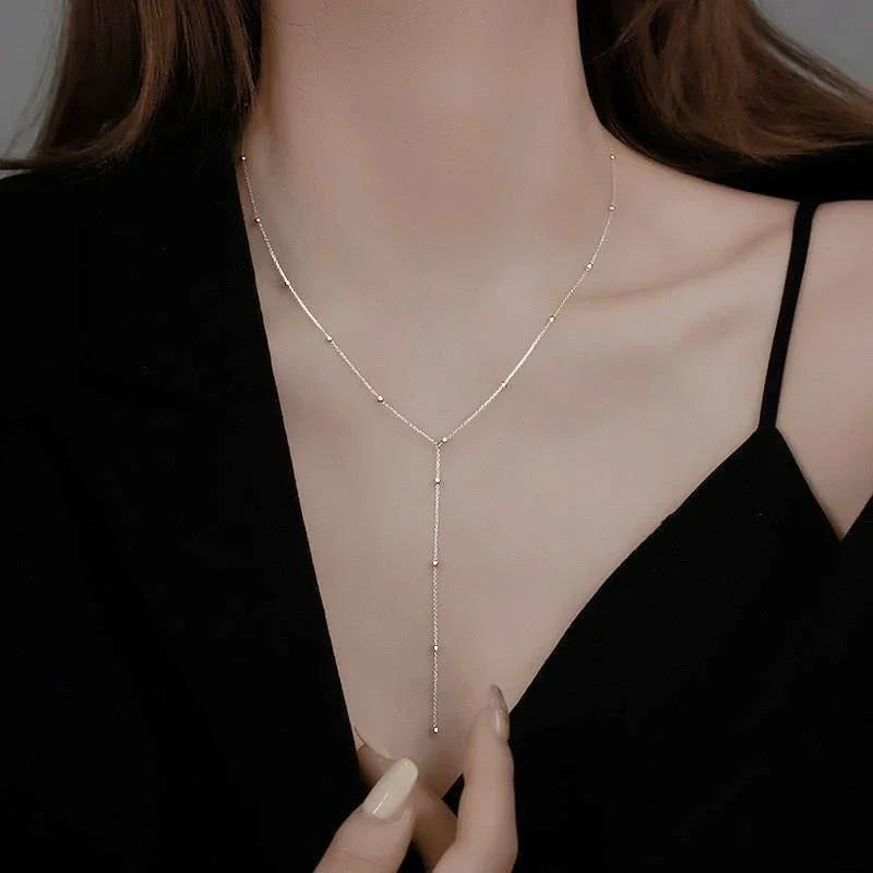 Cascade Double Layer Tassel Necklace