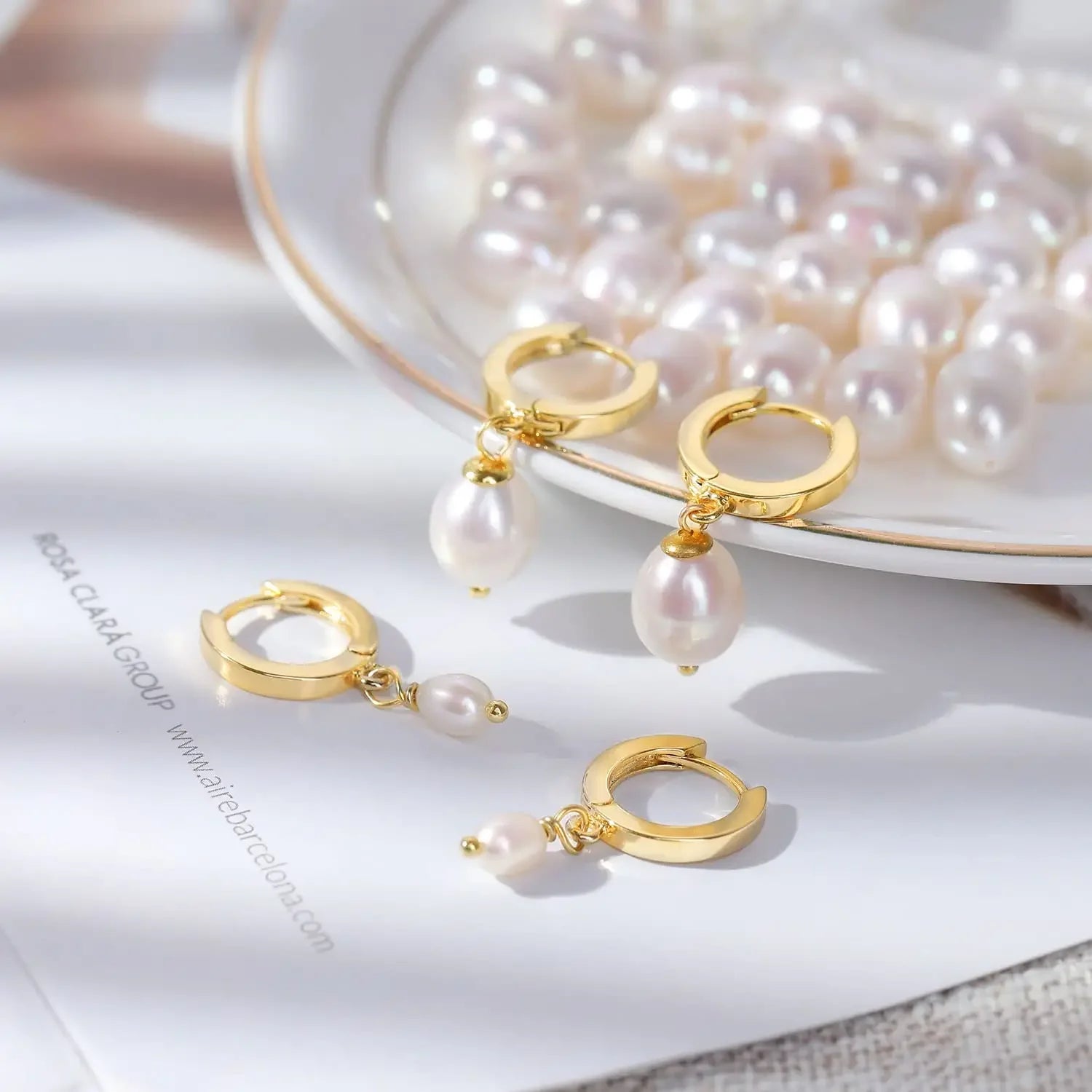 Isla Freshwater Pearl Hoop Earrings