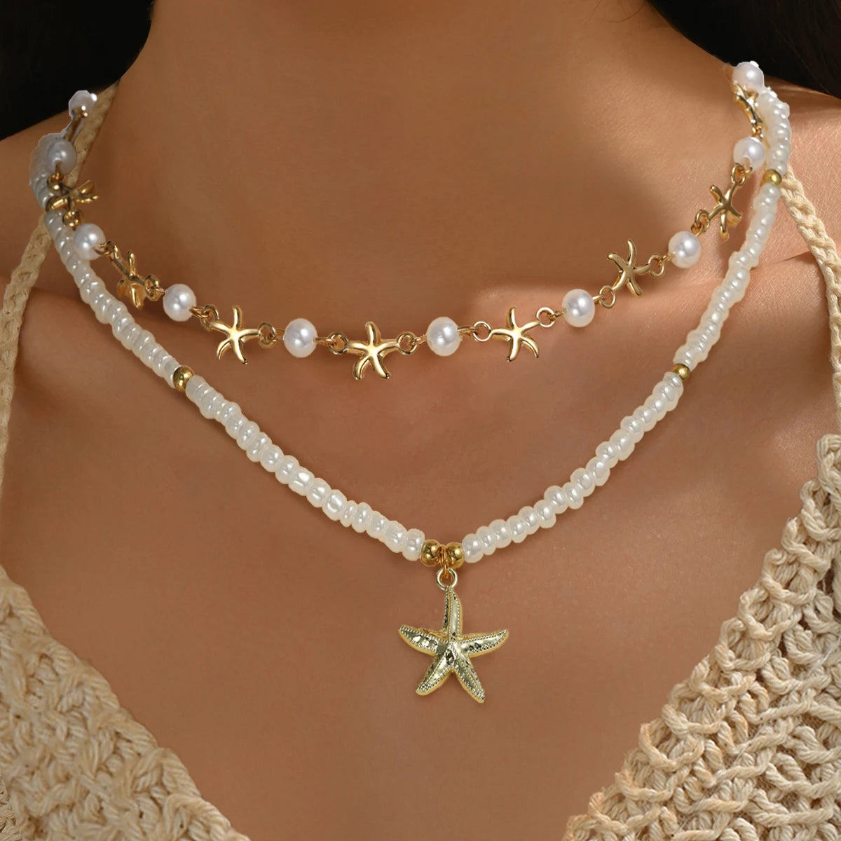 Coastal Charm Stacked Necklace Set
