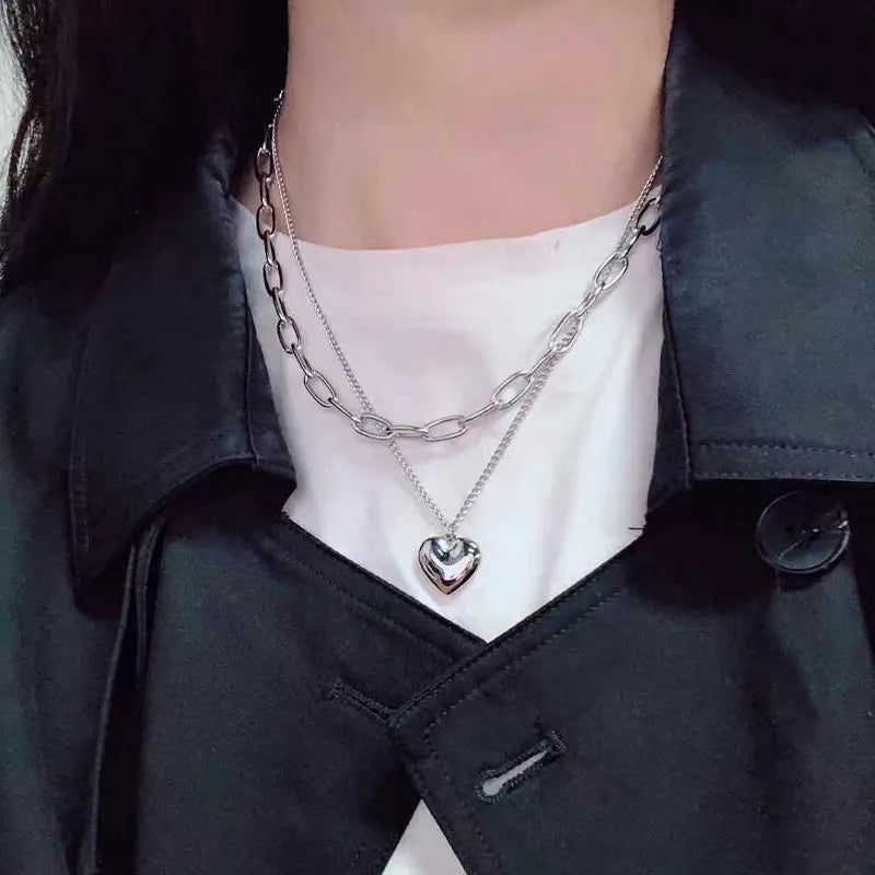 Vintage Link Chain Pendant Necklace