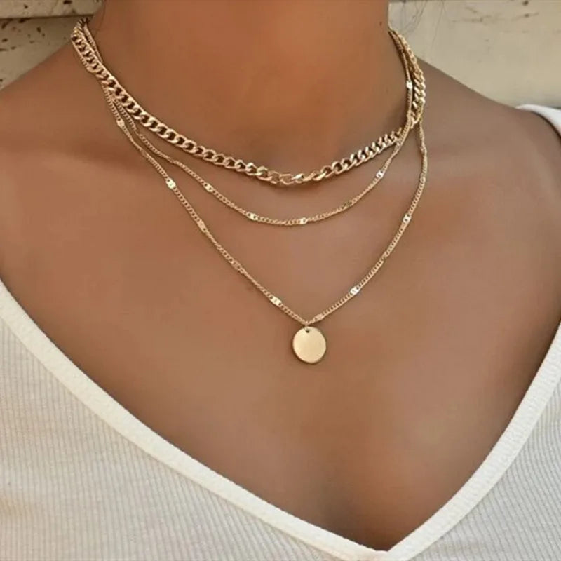 Vintage Link Chain Pendant Necklace
