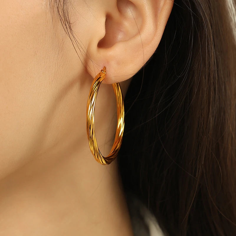 Valora Twisted Hoop Earrings