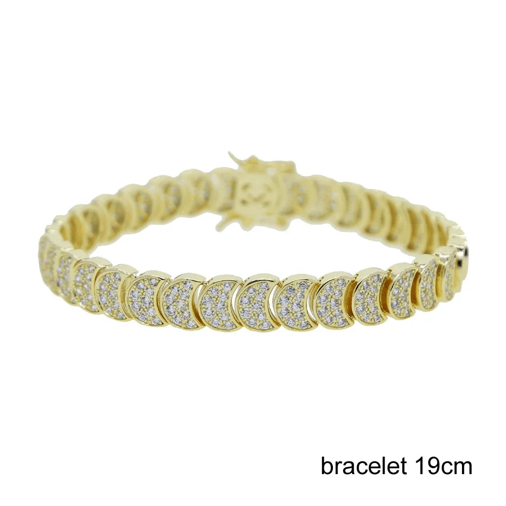 Lunara Crystal Choker & Bracelet Set