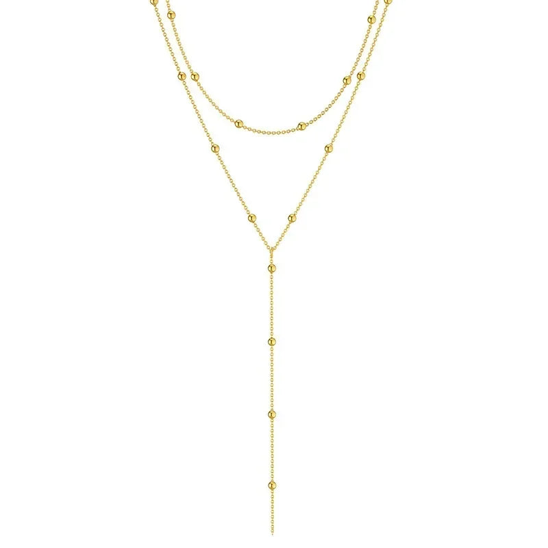 Cascade Double Layer Tassel Necklace