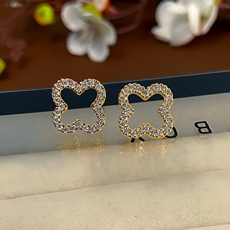 Lucky Clover Crystal Earrings