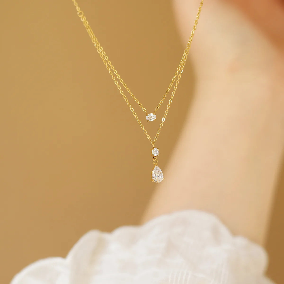 Zara Zircon Stainless Steel Choker Necklace
