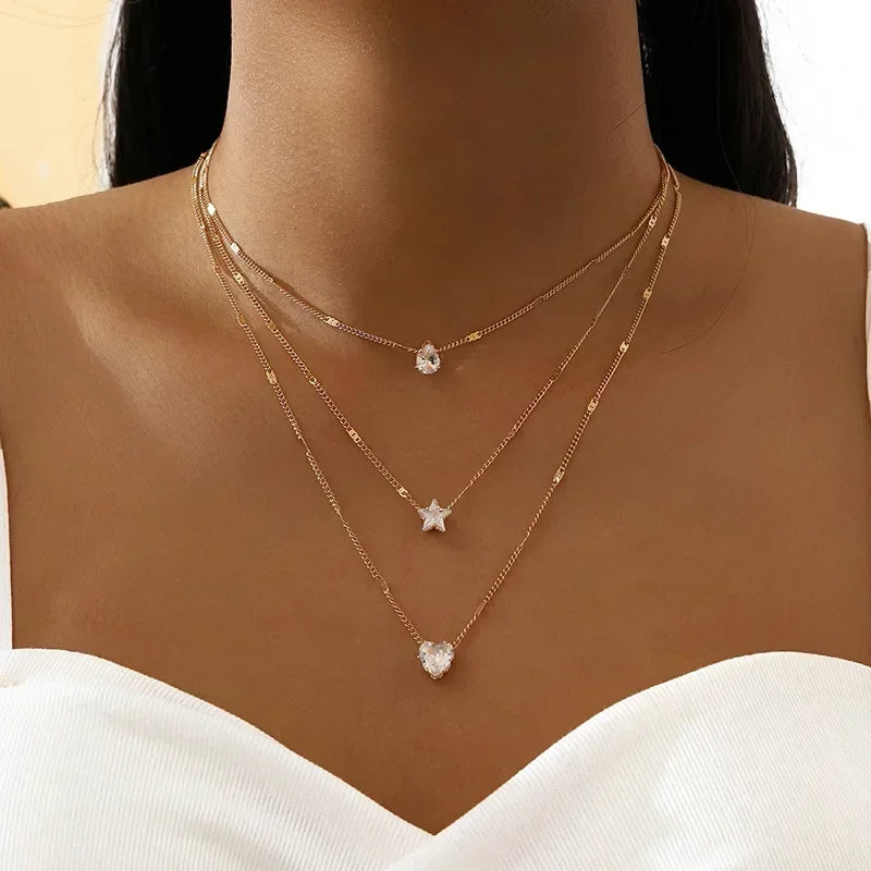 Céleste Gold Layered Charm Necklace