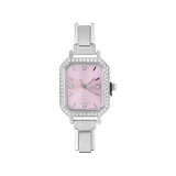 Rectangle-Silver/Pink with Diamonds